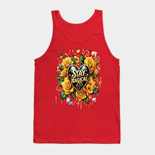Enchanting Bouquet of Golden Roses And Heart Tank Top